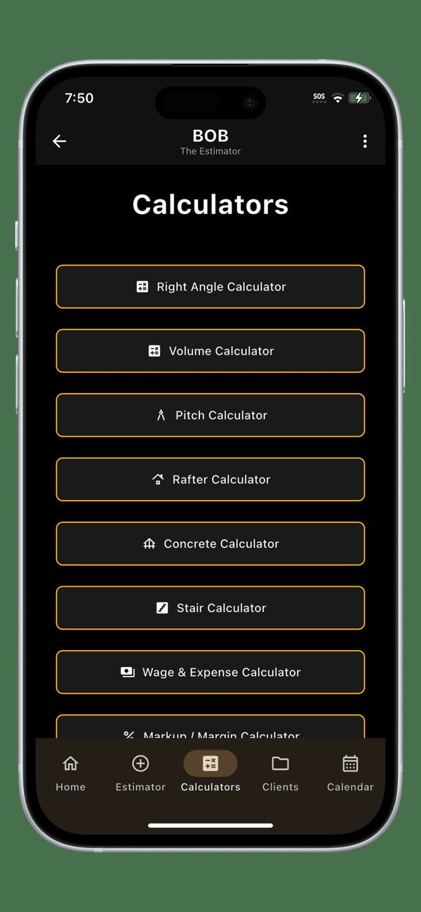 BOB The Estimator — Estimators list
